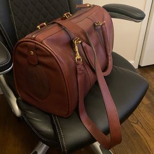 Cartier Duffle Maroon Burgundy Leather Weekend/Travel Bag